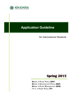 Spring 2015 Application Guideline  for International Students