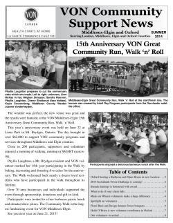 VON Community Support News 15th Anniversary VON Great Community Run, Walk ‘n’ Roll