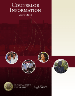 Counselor Information 2014 -2015 FLORIDA STATE