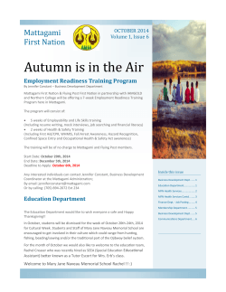 Autumn is in the Air Mattagami First Nation Employment Readiness Training Program