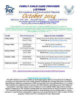 FAMILY CHILD CARE PROVIDER LISTINGS  RAF Lakenheath, RAF Feltwell and RAF Mildenhall