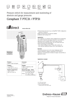 Ceraphant T PTC31 / PTP31 absolute and gauge pressures