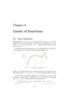 Limits of Functions Chapter 6 6.1 Basic Definitions