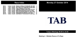Race Index Monday 27 October 2014