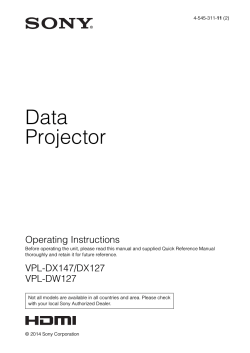 Data Projector Operating Instructions