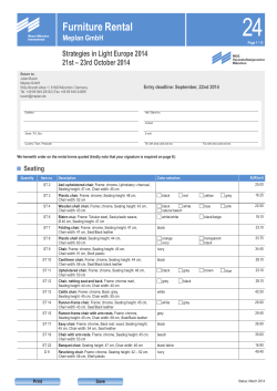 24 Furniture Rental Strategies in Light Europe 2014 21st – 23rd October 2014