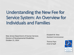 Understanding the New Fee for Service System: An Overview for