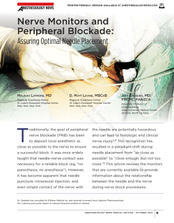 Nerve Monitors and Peripheral Blockade: Assuring Optimal Needle Placement