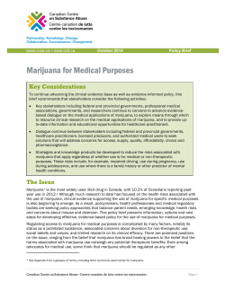 Marijuana for Medical Purposes Key Considerations