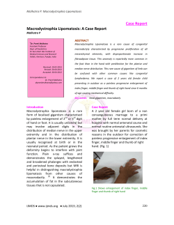 Case Report Macrodystrophia Lipomatosis: A Case Report Malhotra P: Macrodystrophia Lipomatosis