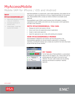 MyAccessMobile Mobile IAM for iPhone / iOS and Android WHY