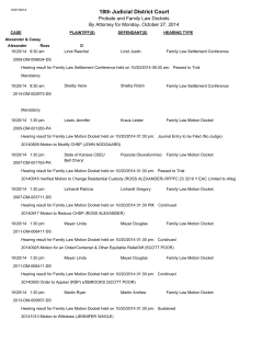 18th Judicial District Court Probate and Family Law Dockets