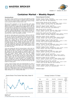 Container Market – Weekly Report  October 17 – October 24, 2014