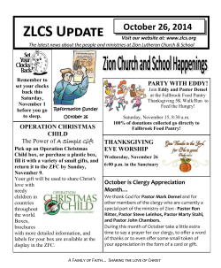 October 26, 2014 PARTY WITH EDDY! Visit our website at: www.zlcs.org
