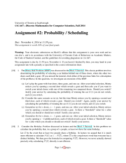 Assignment #2: Probability / Scheduling