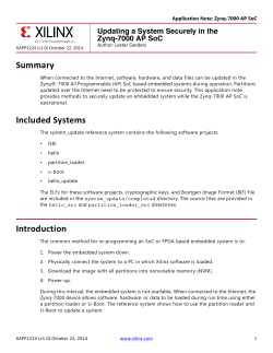 Summary Updating a System Securely in the Zynq-7000 AP SoC