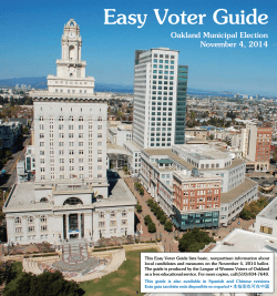 Easy Voter Guide Oakland Municipal Election November 4, 2014