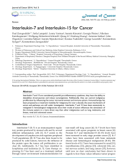 Interleukin-7 and Interleukin-15 for Cancer J o u