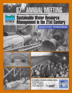 87 ANNUAL MEETING Sustainable Water Resource Management in the 21st Century
