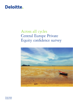 Across all cycles Central Europe Private Equity confidence survey Private Equity