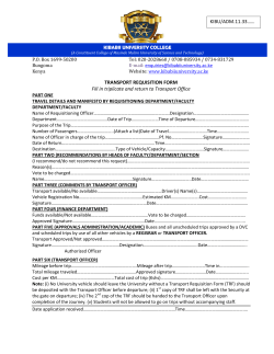 KIBABINIVERSITY TRANSPORT REQUISITION FORM Fill in triplicate and return to Transport Office ……