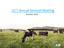LIC’s Annual General Meeting October 2014