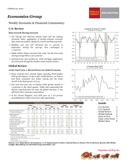 Economics Group Weekly Economic &amp; Financial Commentary U.S. Review October 24, 2014