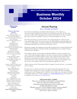 Business Monthly October 2014 Annual Meeting