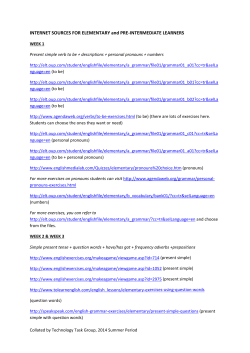 INTERNET SOURCES FOR ELEMENTARY and PRE‐INTERMEDIATE LEARNERS 