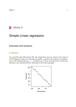 Simple Linear regression eNote 5 Exercises and solutions