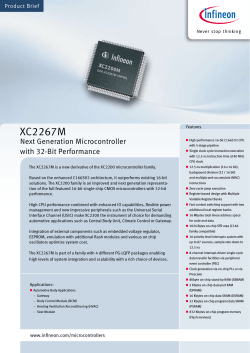 XC2267M Next Generation Microcontroller with 32-Bit Performance Product Brief
