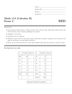 RED Math 113 (Calculus II) Exam 2