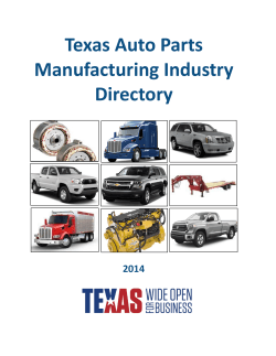 Texas Auto Parts Manufacturing Industry Directory 2014