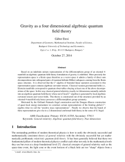 Gravity as a four dimensional algebraic quantum field theory G´abor Etesi