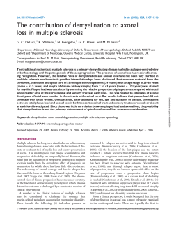 The contribution of demyelination to axonal loss in multiple sclerosis K. Williams,