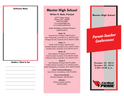 Mentor High School Conference Notes:
