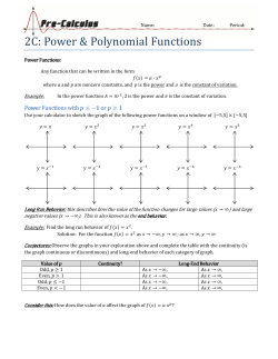 2C: Power &amp; Polynomial Functions