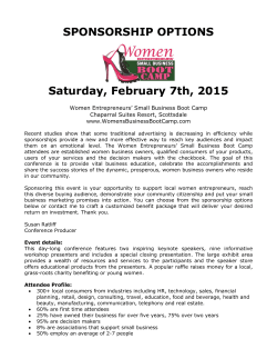 SPONSORSHIP OPTIONS Saturday, February 7th, 2015