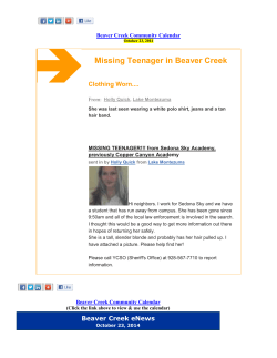 Missing Teenager in Beaver Creek  Clothing Worn.... Beaver Creek Community Calendar