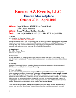 Encore AZ Events, LLC  Encore Marketplace October 2014 - April 2015