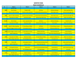 WINTER PARK FIELD SCHEDULE Fri FIELD 1