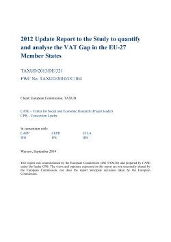 2012 Update Report to the Study to quantify Member States