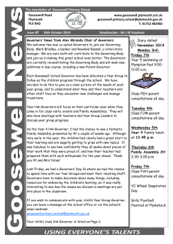 The newsletter of  Goosewell Primary School Goosewell Road www.goosewell.plymouth.sch.uk Plymouth