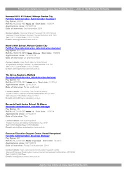 &ndash; Jobs in Hertfordshire Schools www.teachinherts.com
