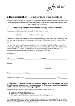 – Gift aid declaration