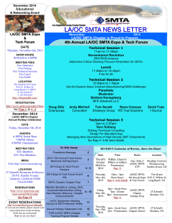 LA/OC SMTA NEWS LETTER November 2014