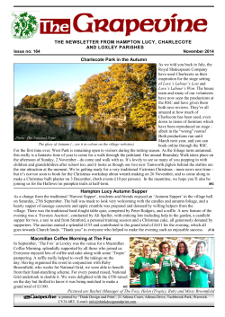 THE NEWSLETTER FROM HAMPTON LUCY, CHARLECOTE AND LOXLEY PARISHES