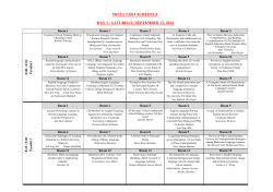 MICELT2014 SCHEDULE DAY 1 - SATURDAY, SEPTEMBER 13, 2014  Room 1