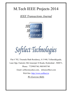 M.Tech IEEE Projects 2014  IEEE Transactions Journal