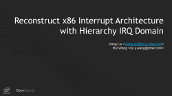 Reconstruct x86 Interrupt Architecture with Hierarchy IRQ Domain Jiang Liu &lt; &gt;